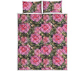 Military Camouflage Flower Pattern Print Quilt Bed Set