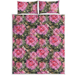 Military Camouflage Flower Pattern Print Quilt Bed Set