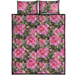 Military Camouflage Flower Pattern Print Quilt Bed Set