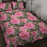 Military Camouflage Flower Pattern Print Quilt Bed Set