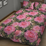 Military Camouflage Flower Pattern Print Quilt Bed Set