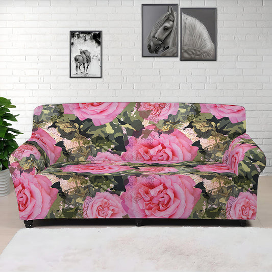 Military Camouflage Flower Pattern Print Sofa Cover