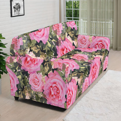 Military Camouflage Flower Pattern Print Sofa Cover