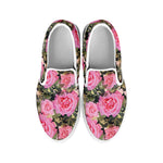 Military Camouflage Flower Pattern Print White Slip On Shoes