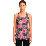 Military Camouflage Flower Pattern Print Women's Racerback Tank Top