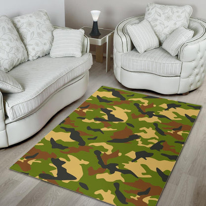 Military Camouflage Print Area Rug GearFrost