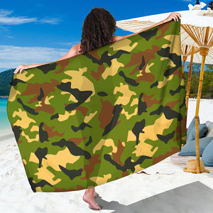 Military Camouflage Print Beach Sarong Wrap