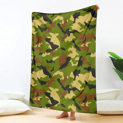 Military Camouflage Print Blanket