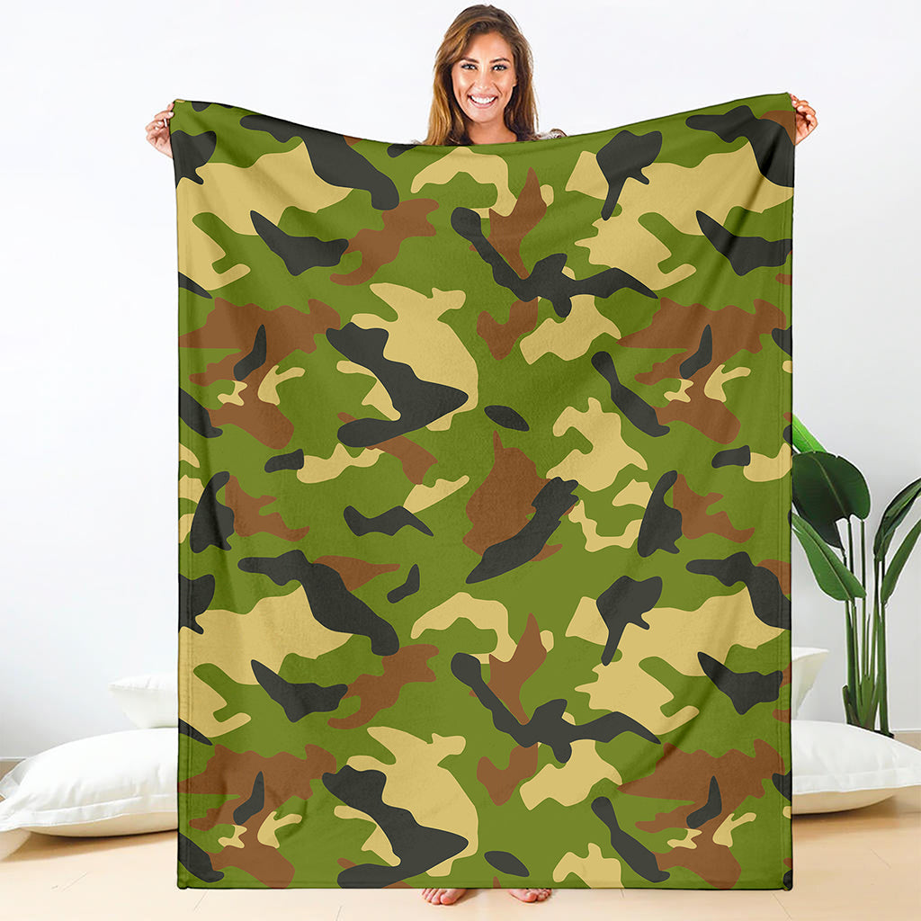 Military Camouflage Print Blanket
