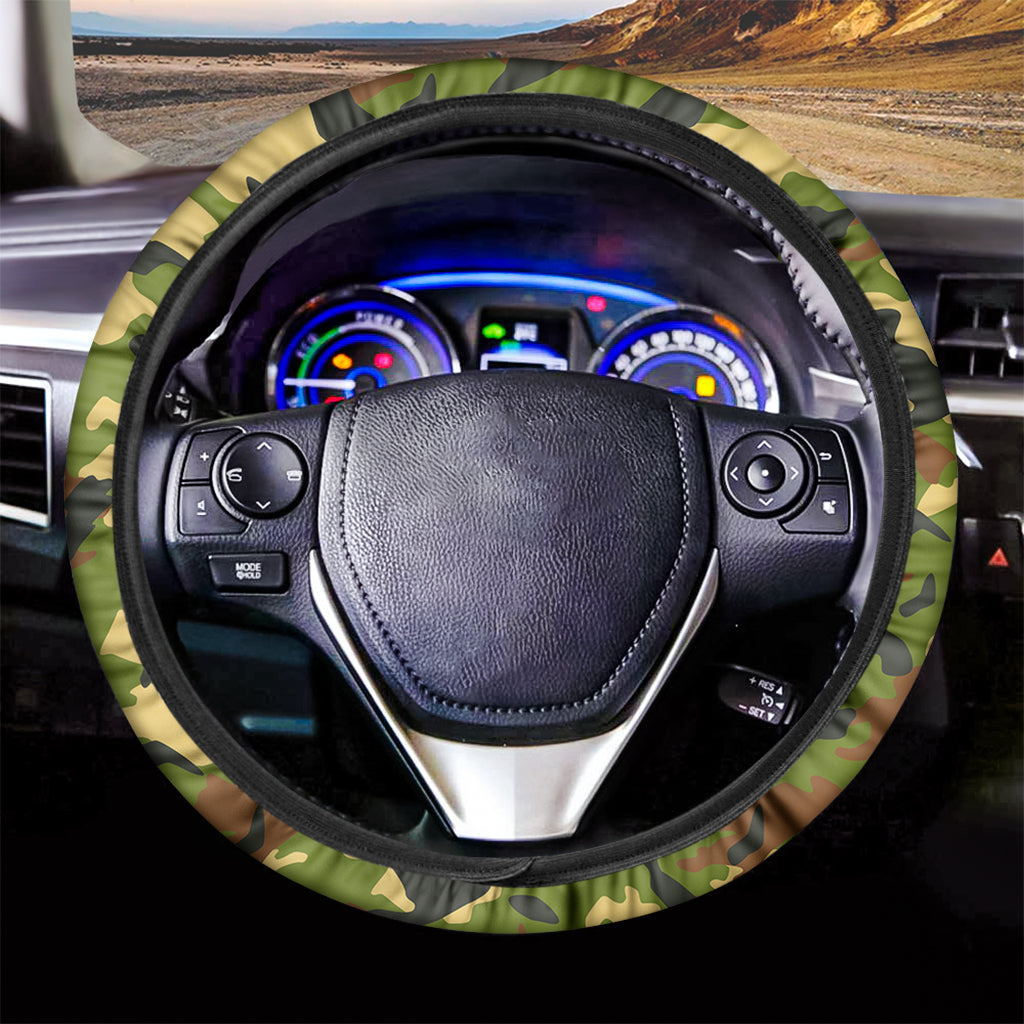 Military Camouflage Print Car Steering Wheel Cover