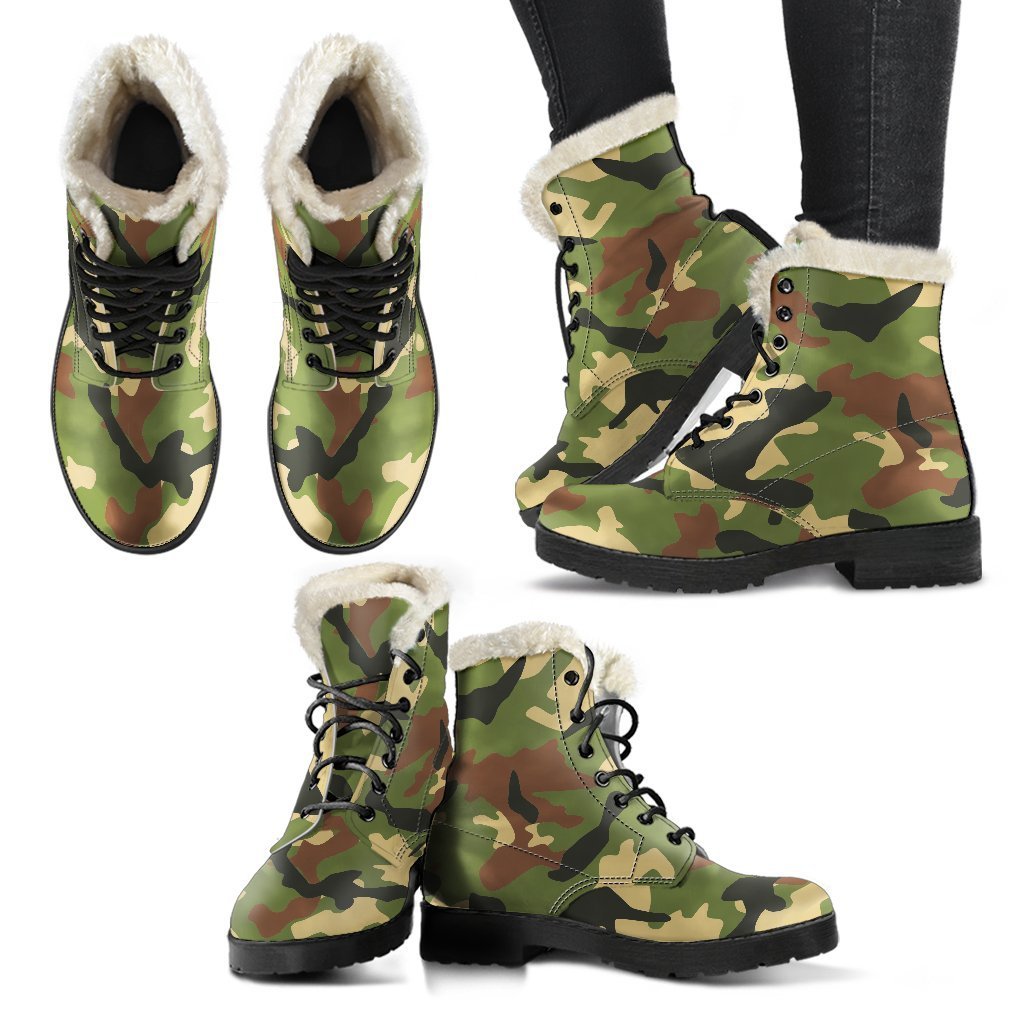Military Camouflage Print Comfy Boots GearFrost