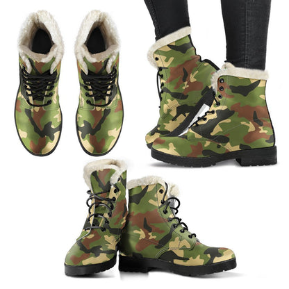 Military Camouflage Print Comfy Boots GearFrost