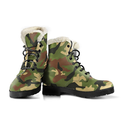 Military Camouflage Print Comfy Boots GearFrost