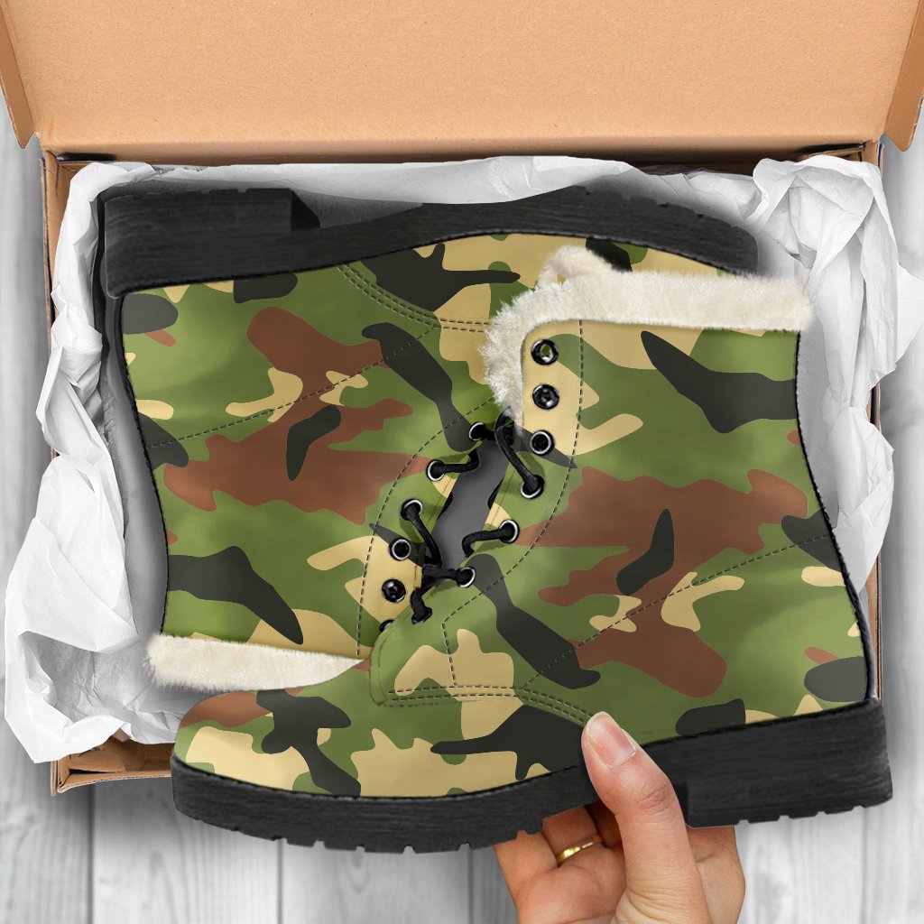 Military Camouflage Print Comfy Boots GearFrost