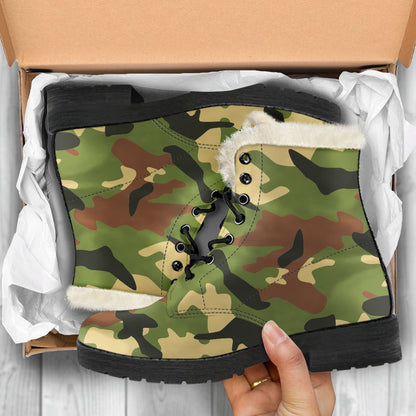 Military Camouflage Print Comfy Boots GearFrost