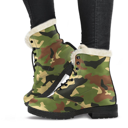 Military Camouflage Print Comfy Boots GearFrost