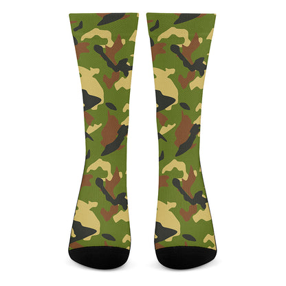 Military Camouflage Print Crew Socks