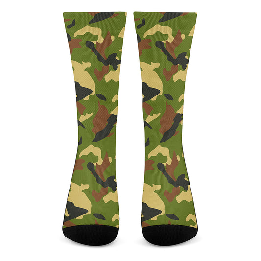 Military Camouflage Print Crew Socks