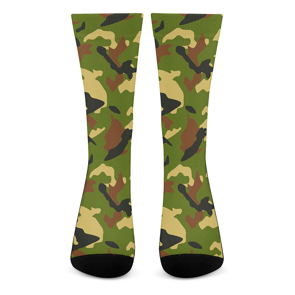 Military Camouflage Print Crew Socks