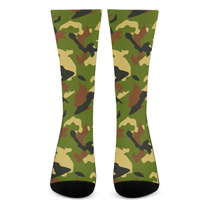 Military Camouflage Print Crew Socks