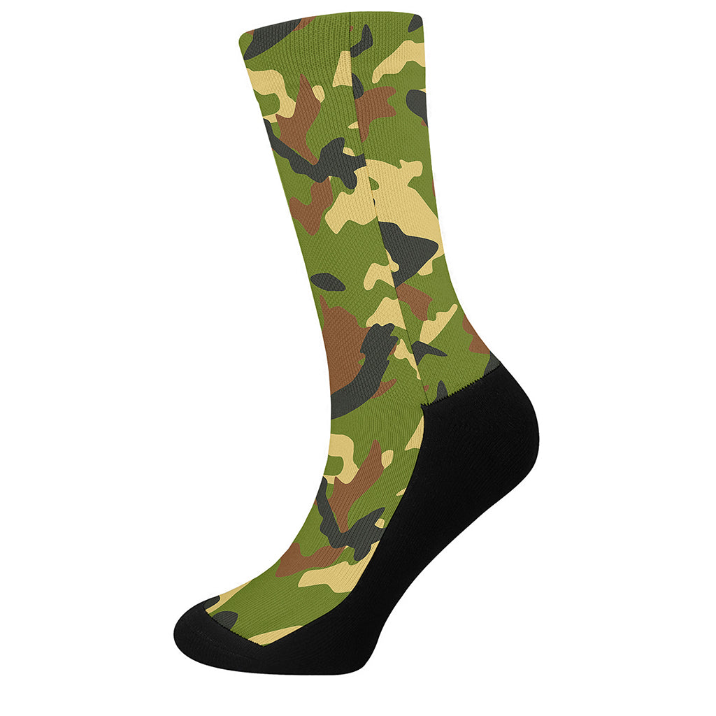 Military Camouflage Print Crew Socks