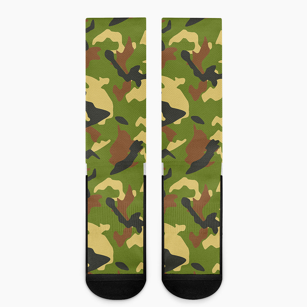 Military Camouflage Print Crew Socks