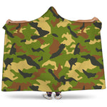 Military Camouflage Print Hooded Blanket
