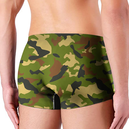 Military Camouflage Print Men's Boxer Briefs