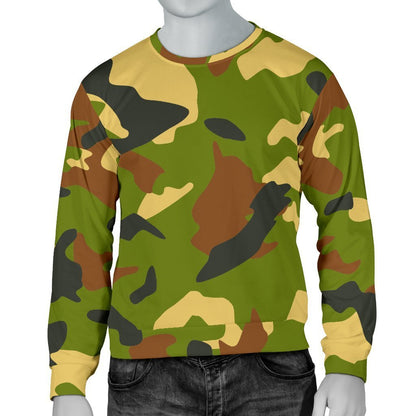 Military Camouflage Print Men's Crewneck Sweatshirt GearFrost