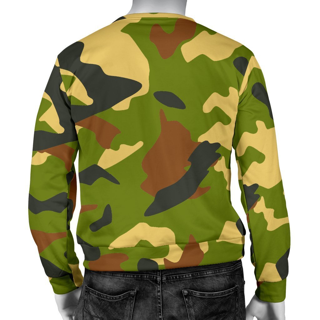 Military Camouflage Print Men's Crewneck Sweatshirt GearFrost