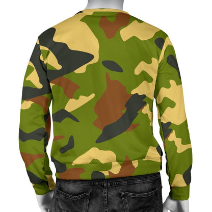 Military Camouflage Print Men's Crewneck Sweatshirt GearFrost