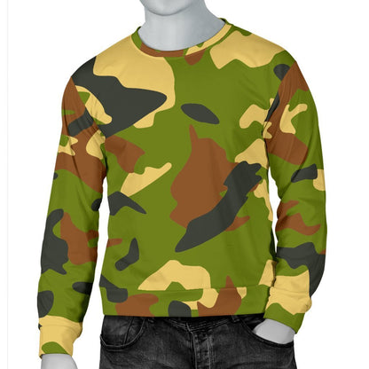 Military Camouflage Print Men's Crewneck Sweatshirt GearFrost