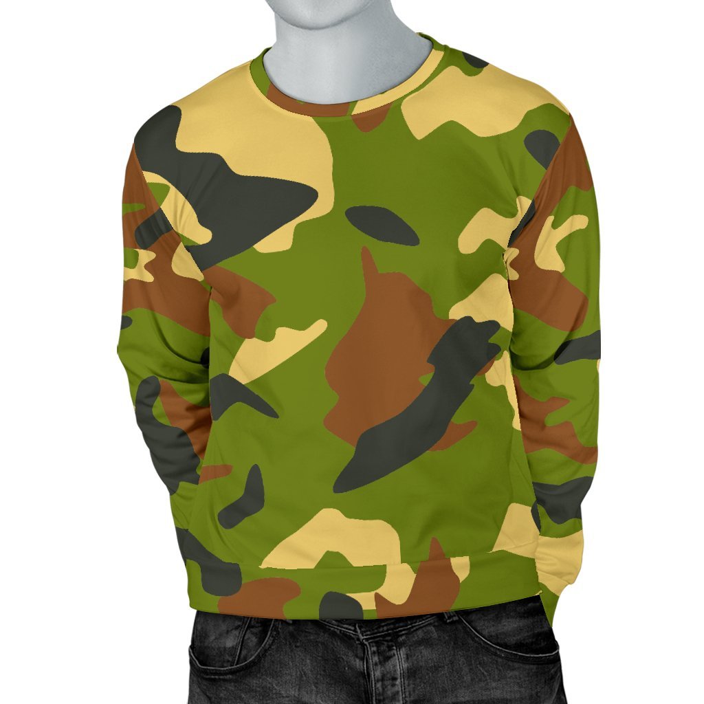 Military Camouflage Print Men's Crewneck Sweatshirt GearFrost