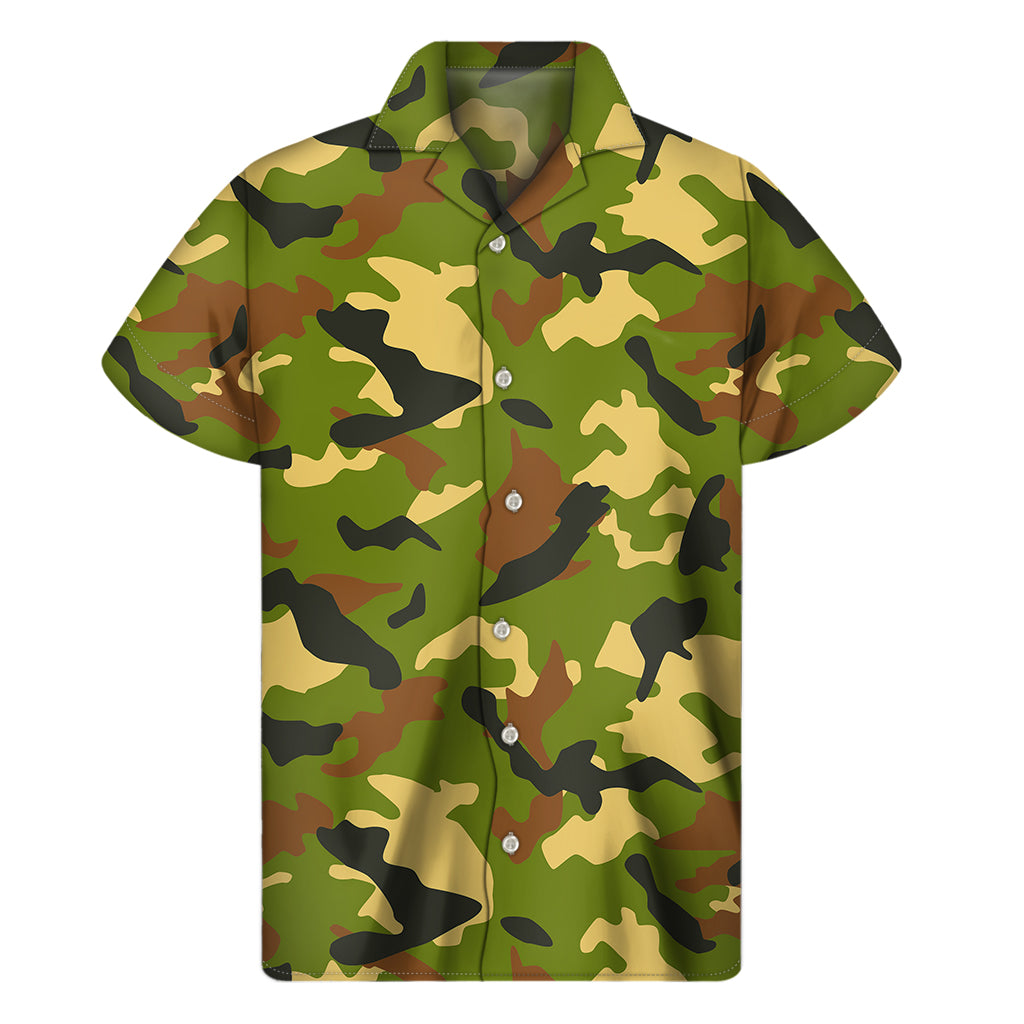 Military Camouflage Print Men's Short Sleeve Shirt