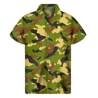 Military Camouflage Print Men's Short Sleeve Shirt