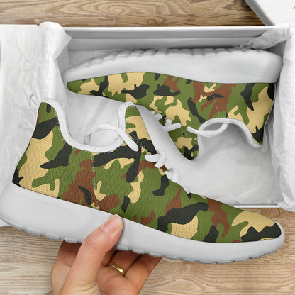 Military Camouflage Print Mesh Knit Shoes GearFrost