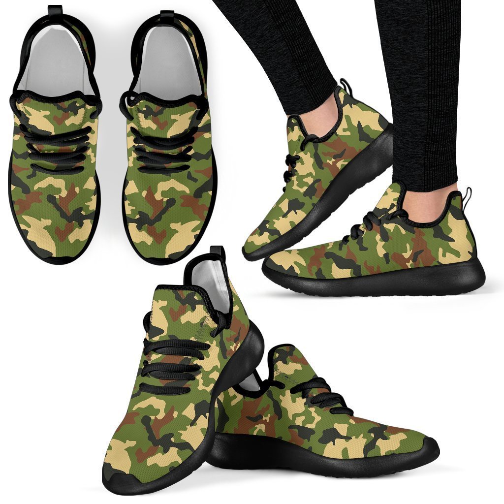 Military Camouflage Print Mesh Knit Shoes GearFrost