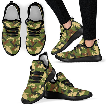 Military Camouflage Print Mesh Knit Shoes GearFrost