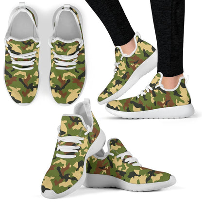 Military Camouflage Print Mesh Knit Shoes GearFrost