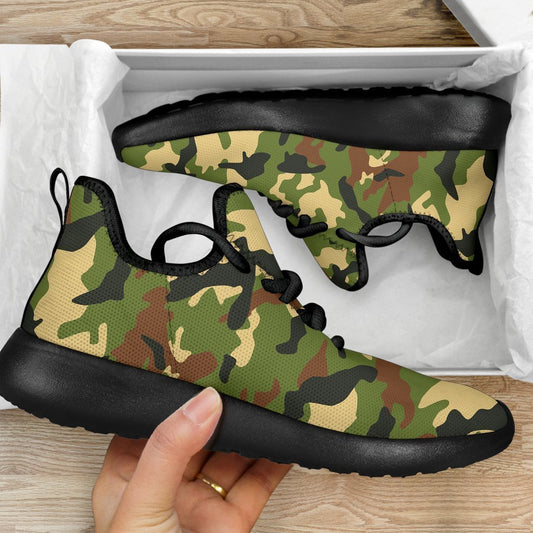 Military Camouflage Print Mesh Knit Shoes GearFrost