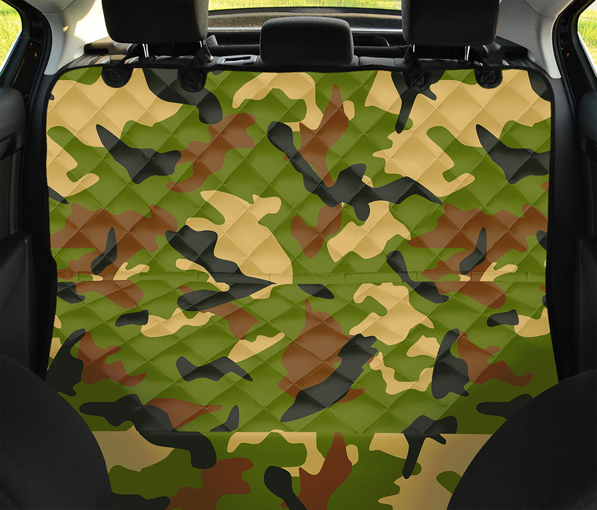 Military Camouflage Print Pet Car Back Seat Cover