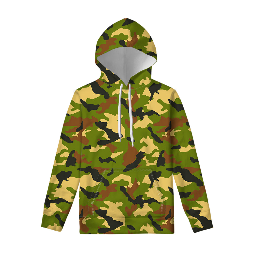 Military Camouflage Print Pullover Hoodie