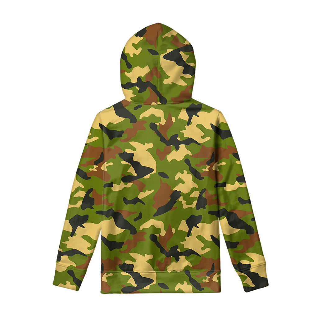 Military Camouflage Print Pullover Hoodie