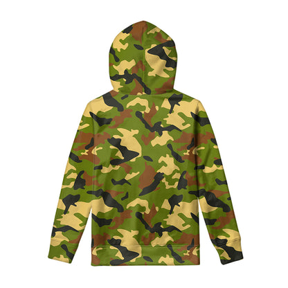 Military Camouflage Print Pullover Hoodie