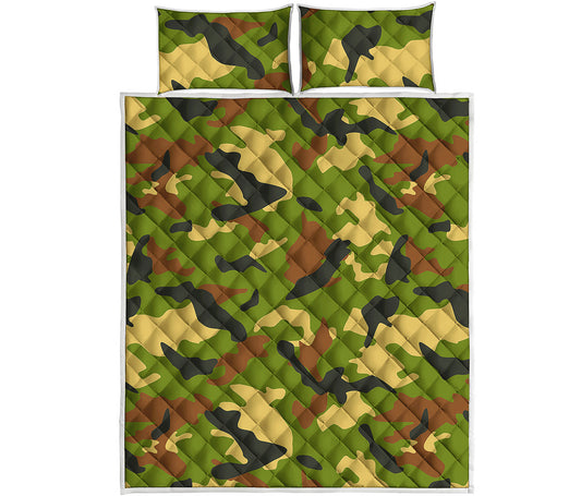 Military Camouflage Print Quilt Bed Set