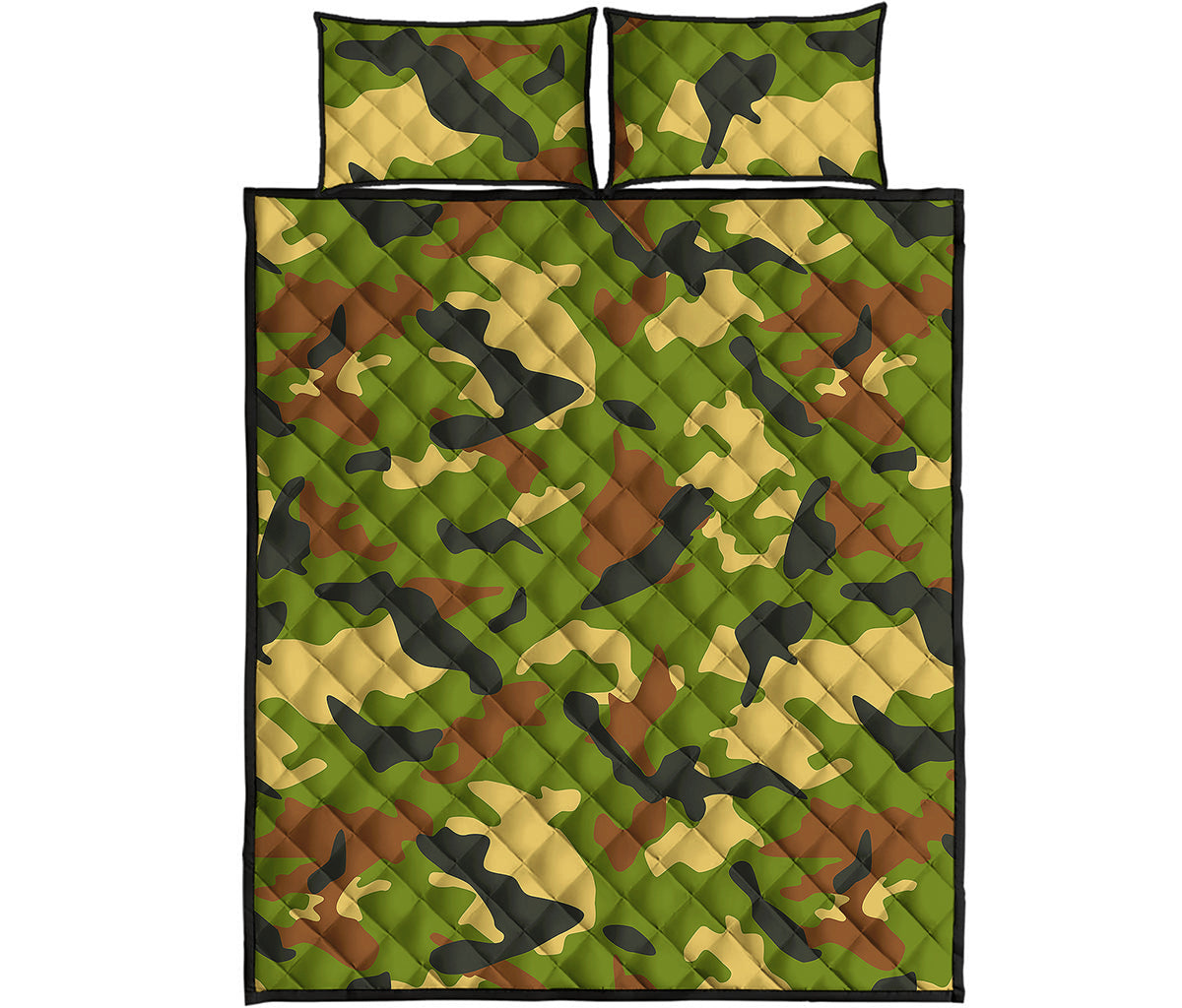 Military Camouflage Print Quilt Bed Set
