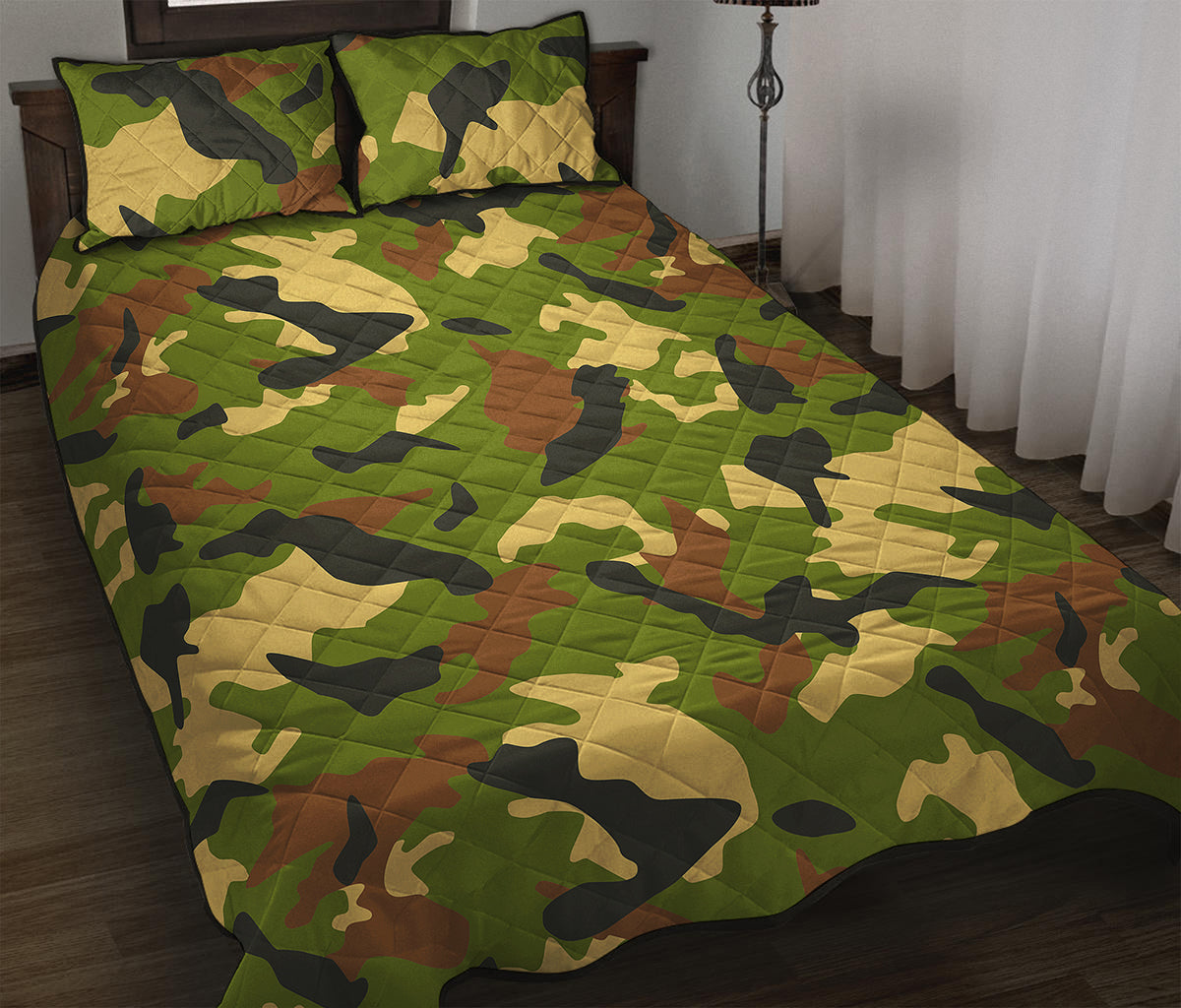 Military Camouflage Print Quilt Bed Set