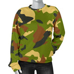 Military Camouflage Print Women's Crewneck Sweatshirt GearFrost
