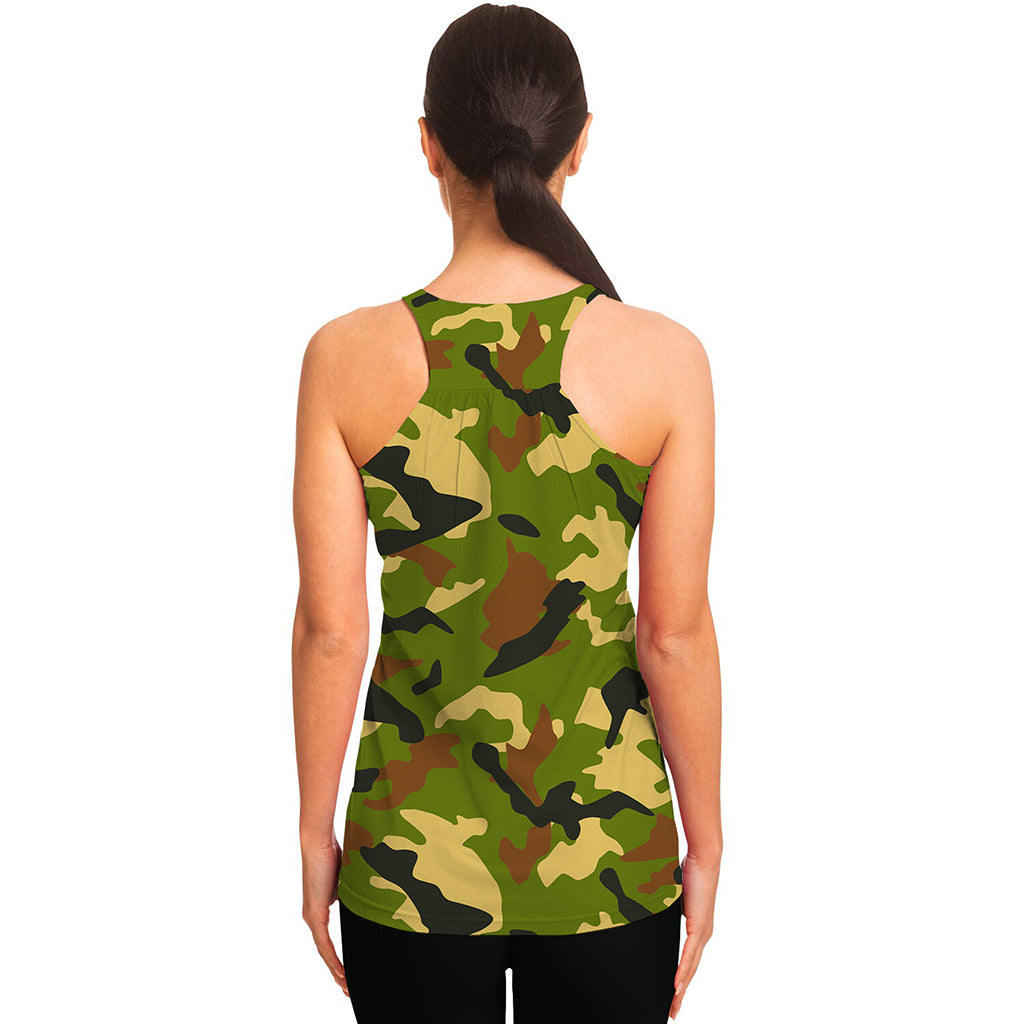 Military Camouflage Print Women's Racerback Tank Top