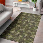 Military Digital Camo Pattern Print Area Rug